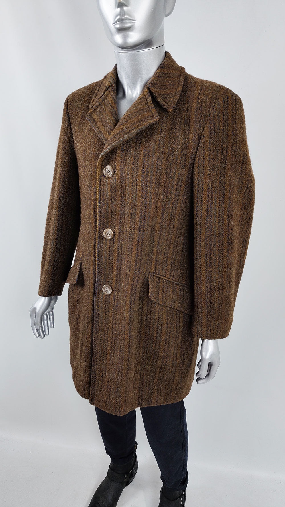 Alexandre of London Vintage Mens Wool & Cashmere Coat, 1970s