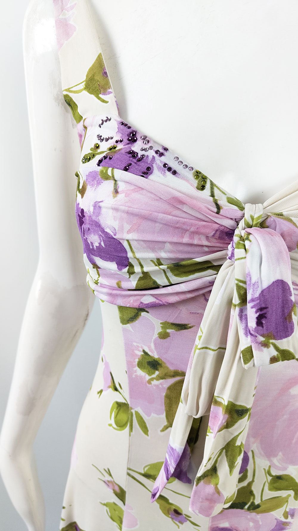 Blumarine Blugirl Vintage y2k Floral Cream & Purple Dress