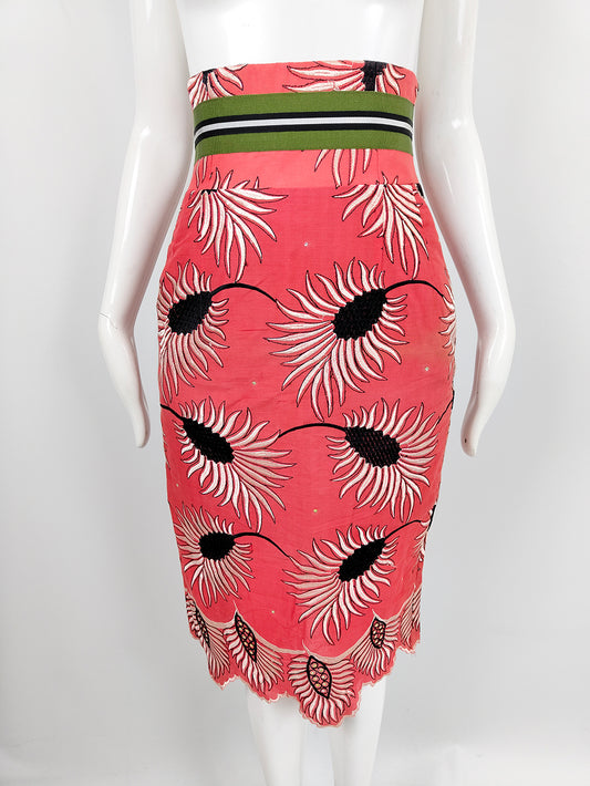 Stella Jean Preowned Embroidered Ultra High Waist Skirt