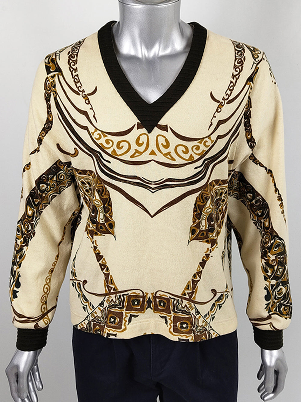 Pierre Cardin Rare Vintage Men's V Neck Sweater, 1970s