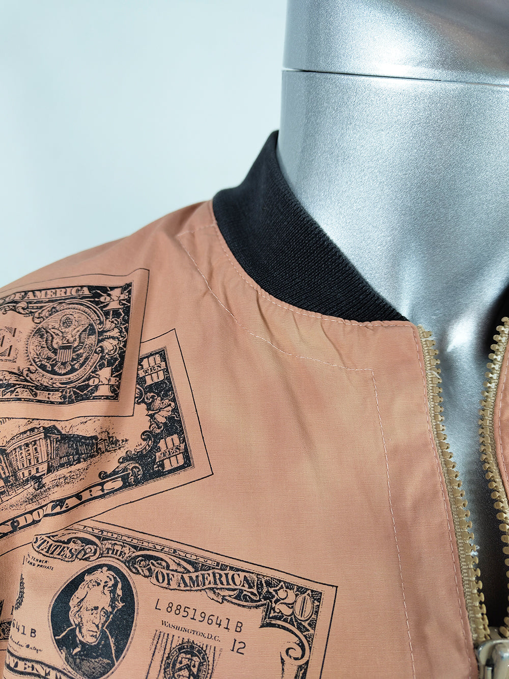 Calugi e Giannelli Vintage Men's Dollar Print Bomber Jacket