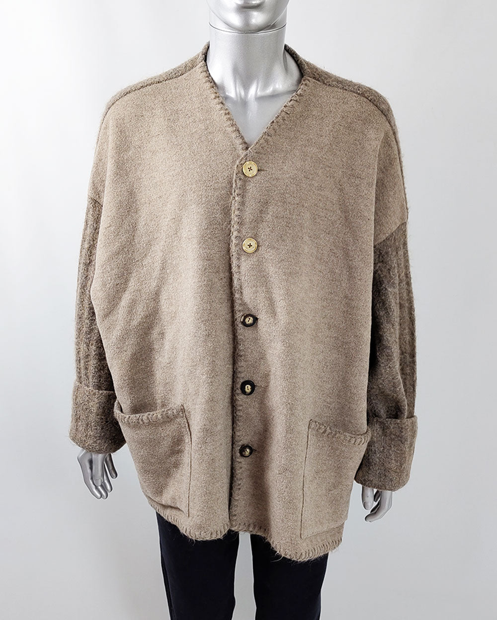 A vintage mens Dolce & Gabbana wool and mohair cardigan jacket from the 90s.