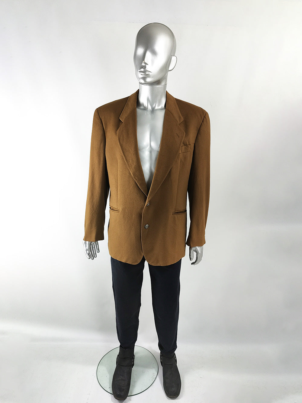 Gianfranco Ferré Vintage Mens Brown Wool & Cashmere Blazer, 1990s