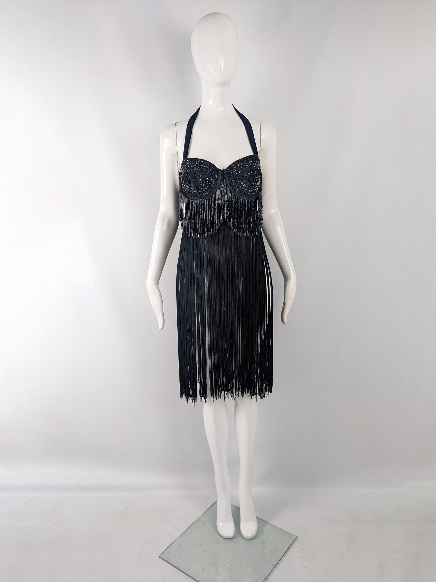 Helen Storey Vintage Fringed Beaded Bustier Top, 1990s