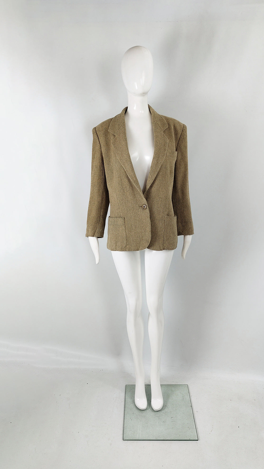 Genny Vintage Womens Wool Blend Blazer Jacket, 1980s