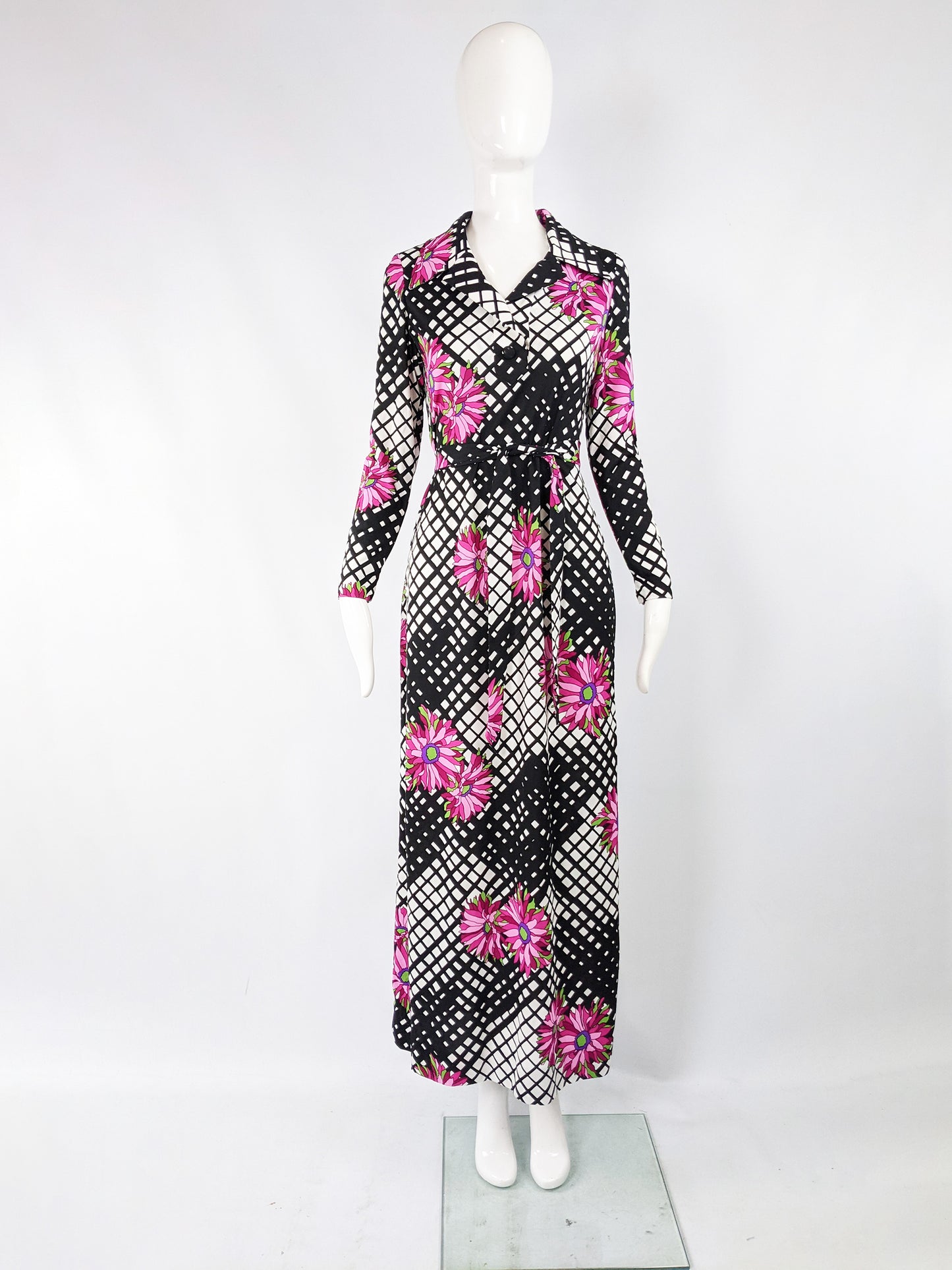 Vintage Psychedelic Patterned Maxi Dress, 1970s