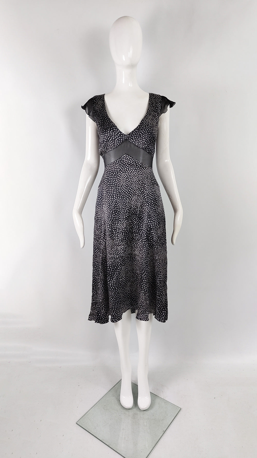 Emporio Armani Vintage Pure Silk Sheer Waist Dress, A/W 2004