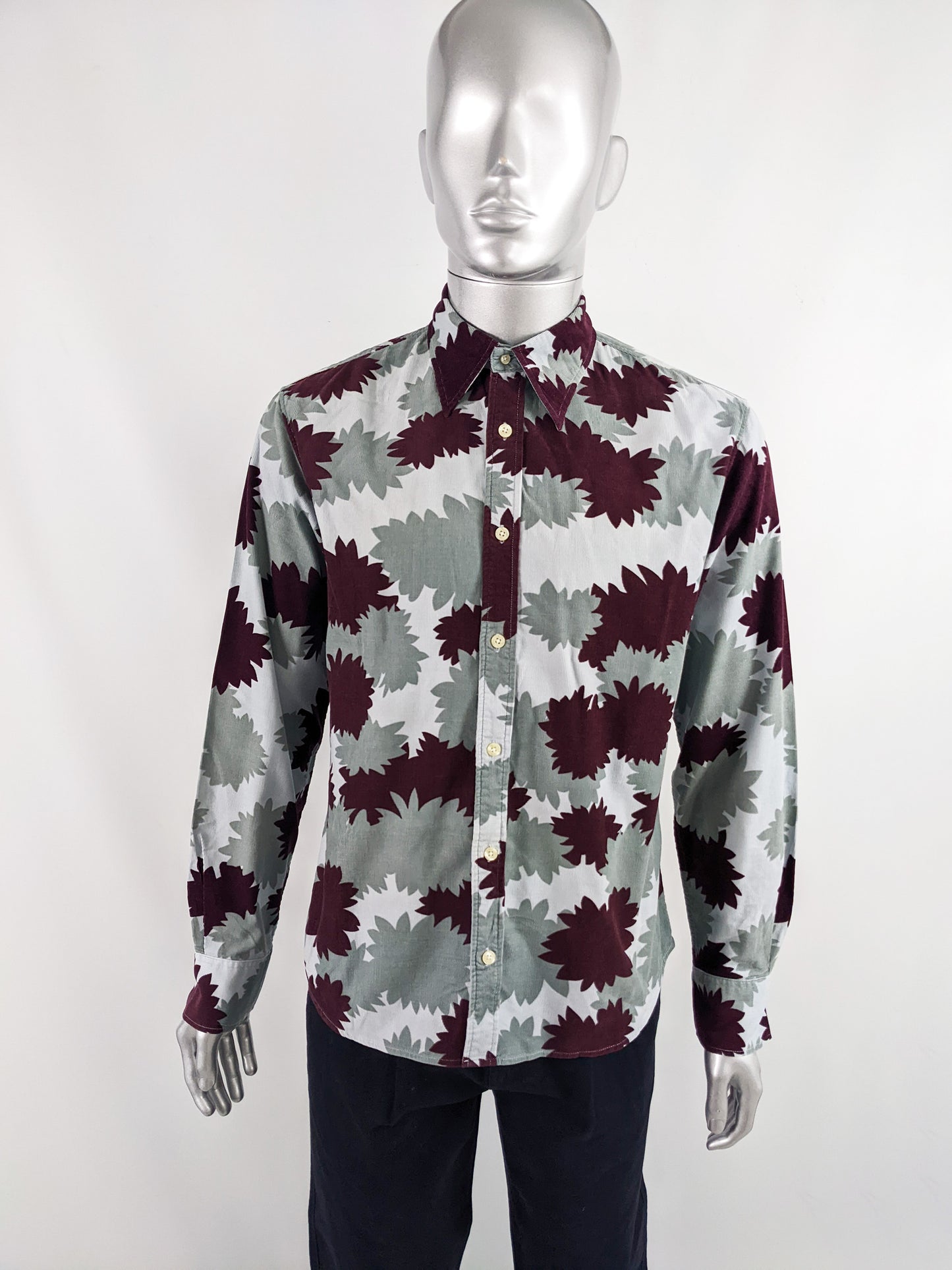 Abstract Print Long Sleeve Mens Paul Smith Vintage Shirt, 1990s
