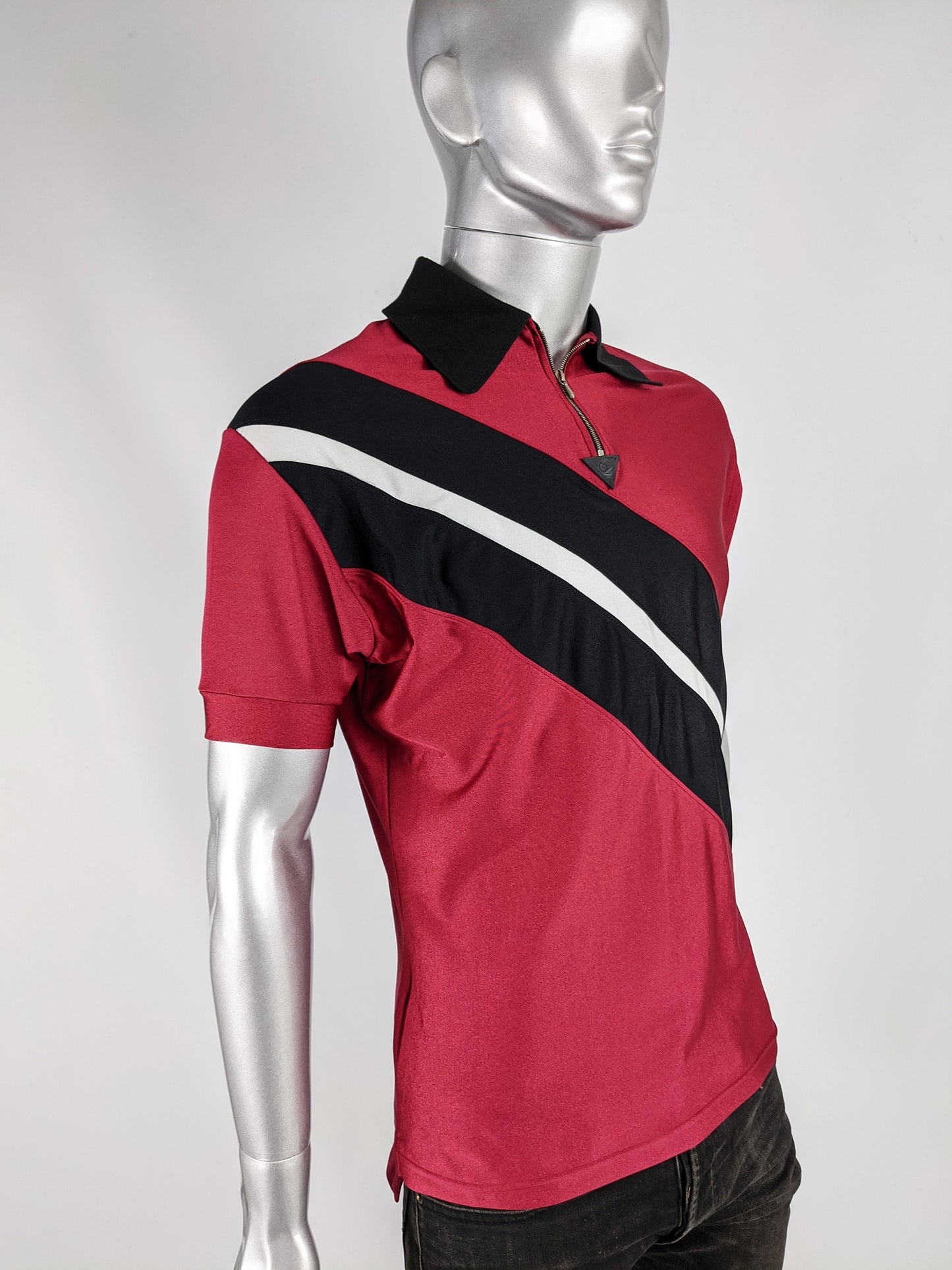 Vintage Mens Stretch Jersey Polo Shirt, 1990s