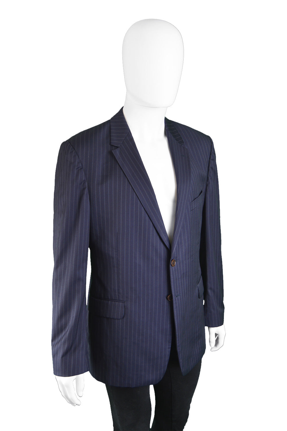 Navy Pinstripe Blazer Jacket, 2000s