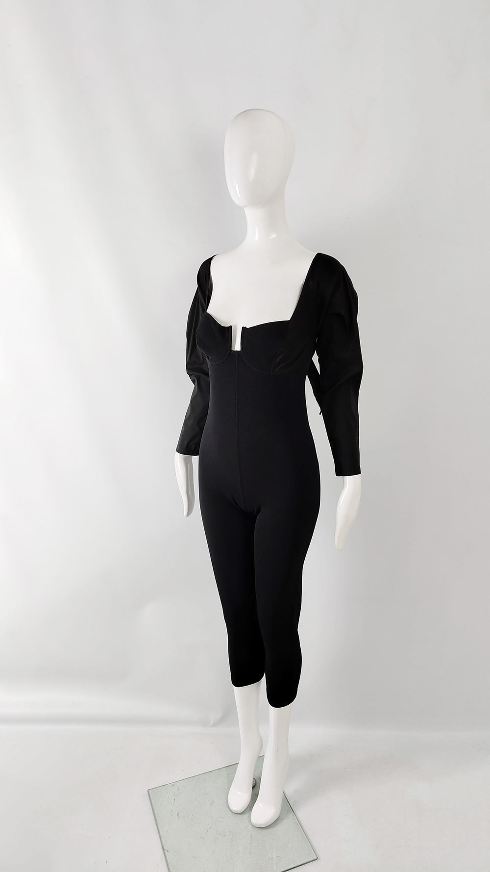 Andrea Templer Vintage Structural Bust Taffeta Sleeve Jumpsuit