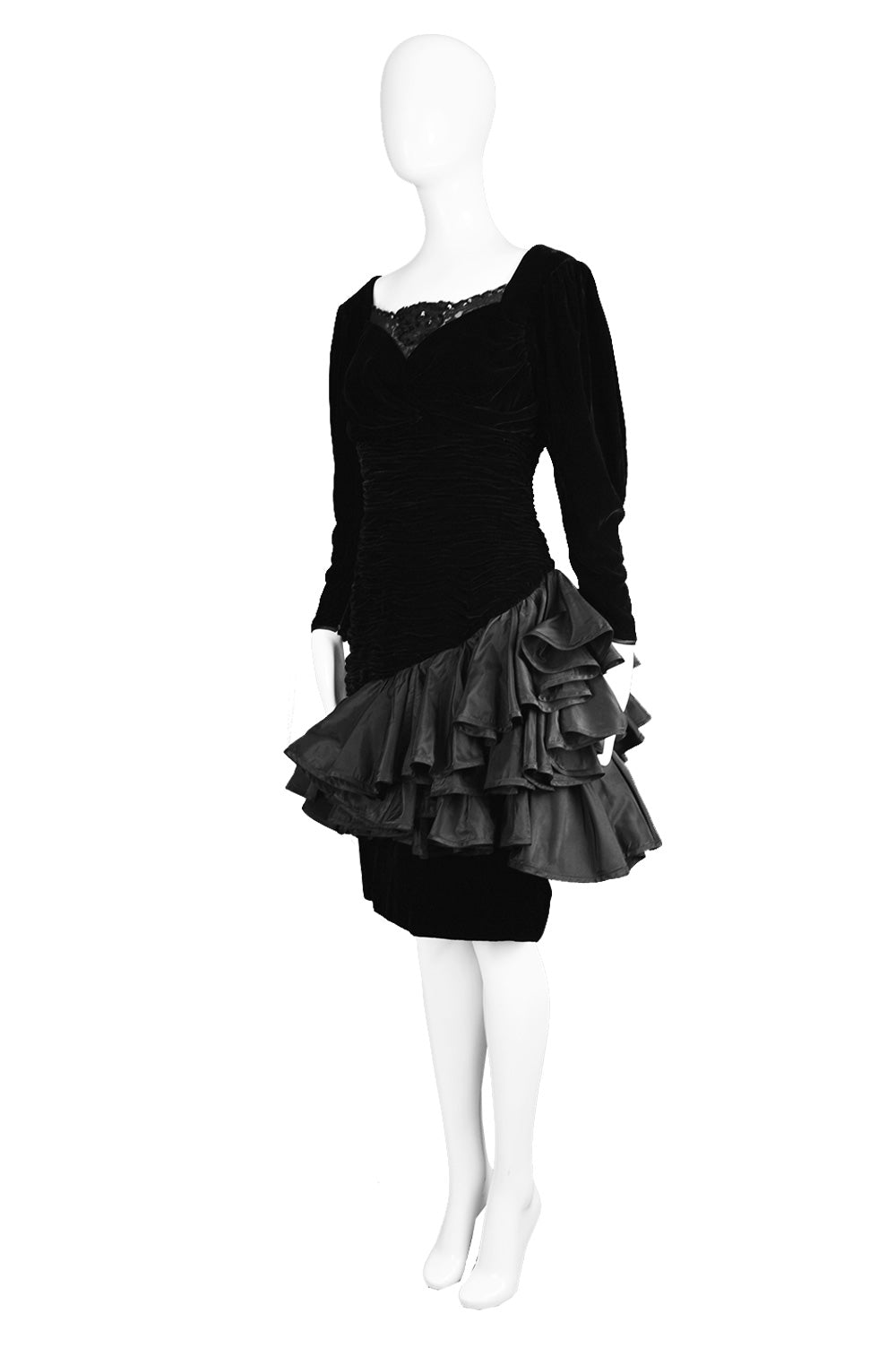 1980s designer black Ungaro Paris dress