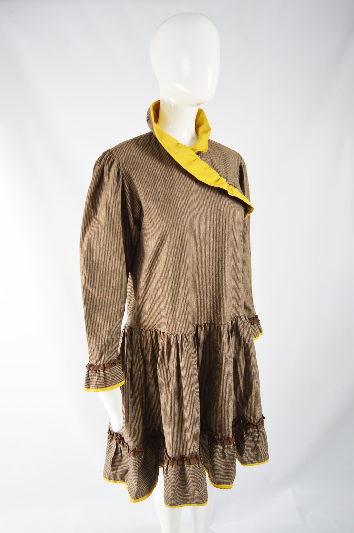 Womens Vintage Corduroy Trapeze Dress A/W 1981