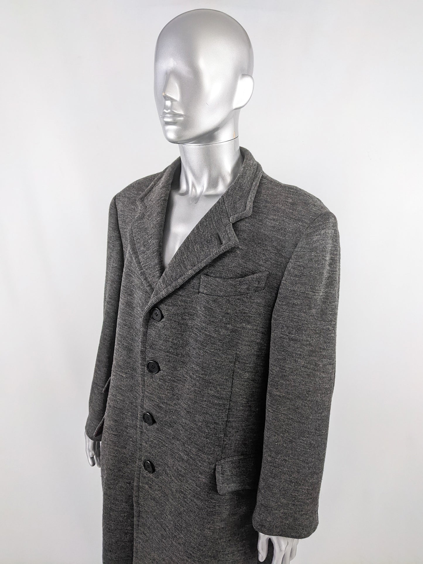 Carlo Pignatelli Vintage Mens Wool Knit Coat, 1980s