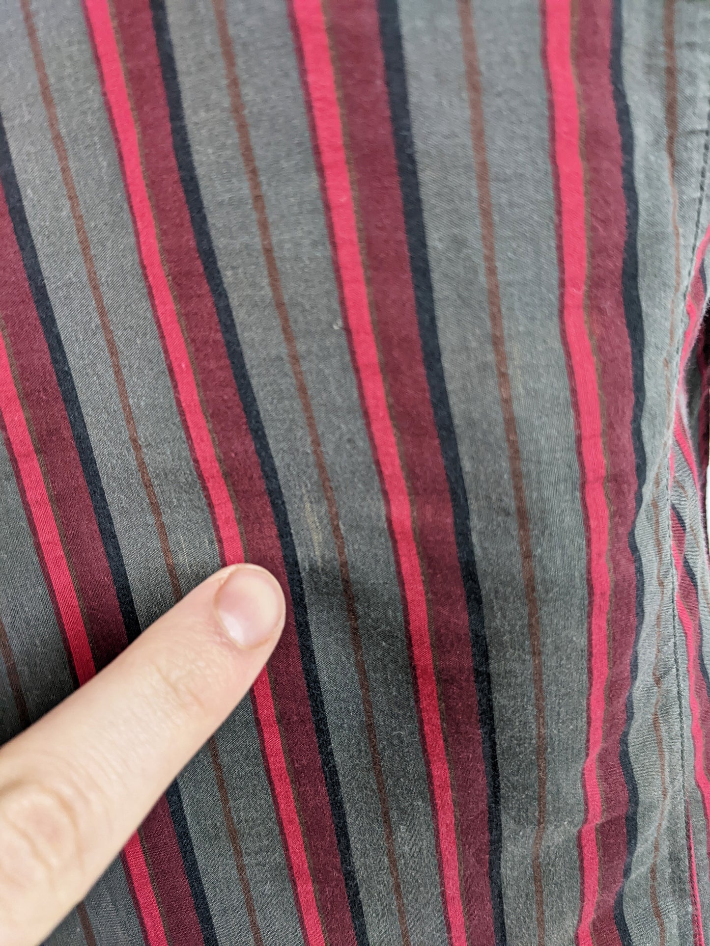 Versace Vintage Mens Red Beaded 'Rebel' Long Sleeve Shirt, 1990s