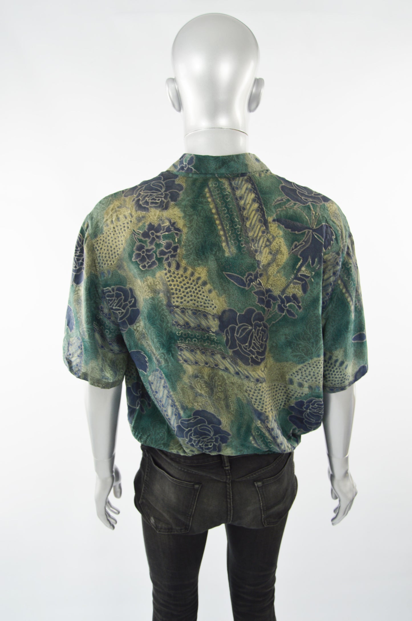 Pancaldi & B Vintage Mens Pure Silk Shirt, 1980s