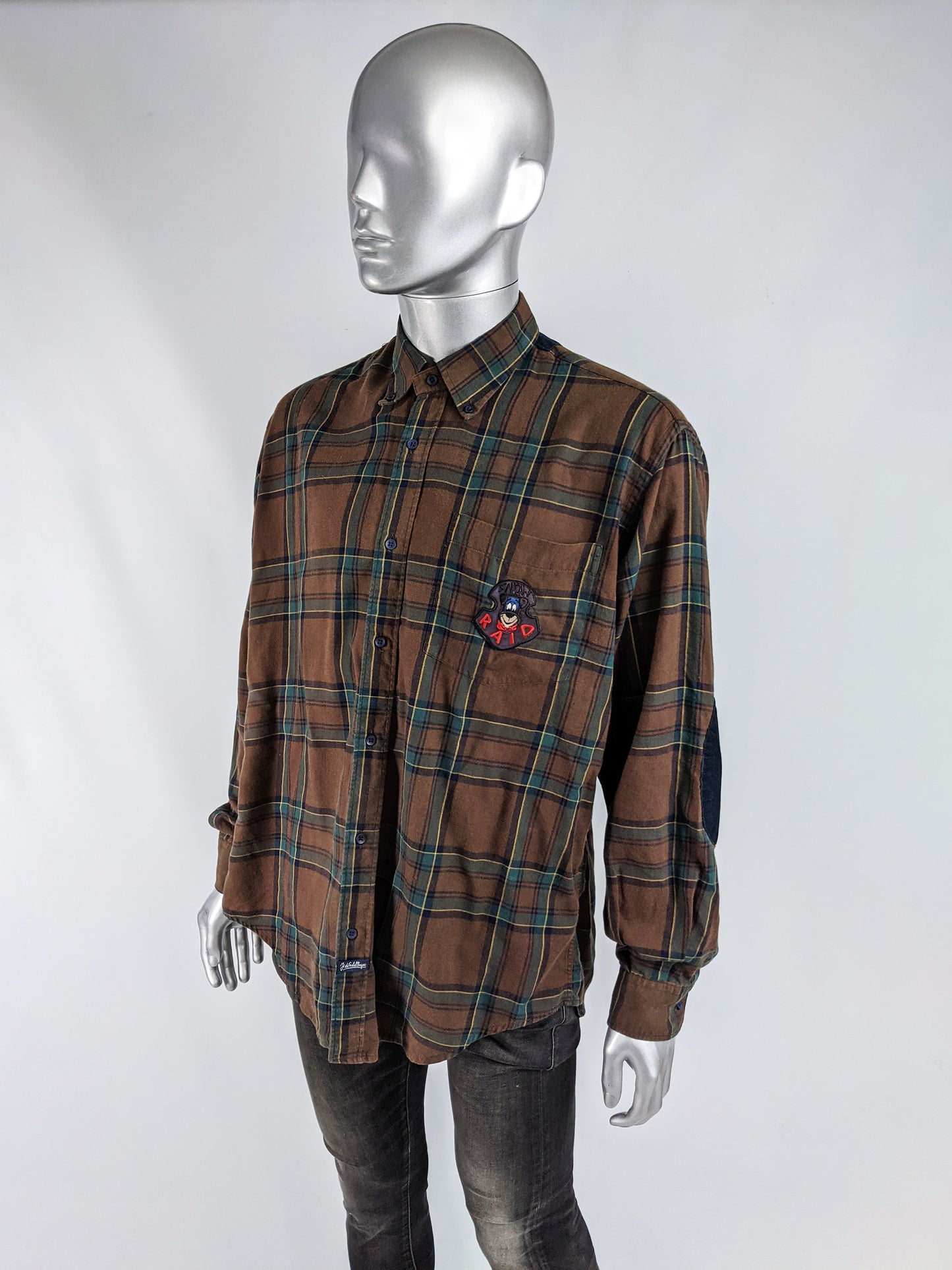JC de Castelbajac Vintage Huckleberry Hound Mens Flannel Shirt, 1990s