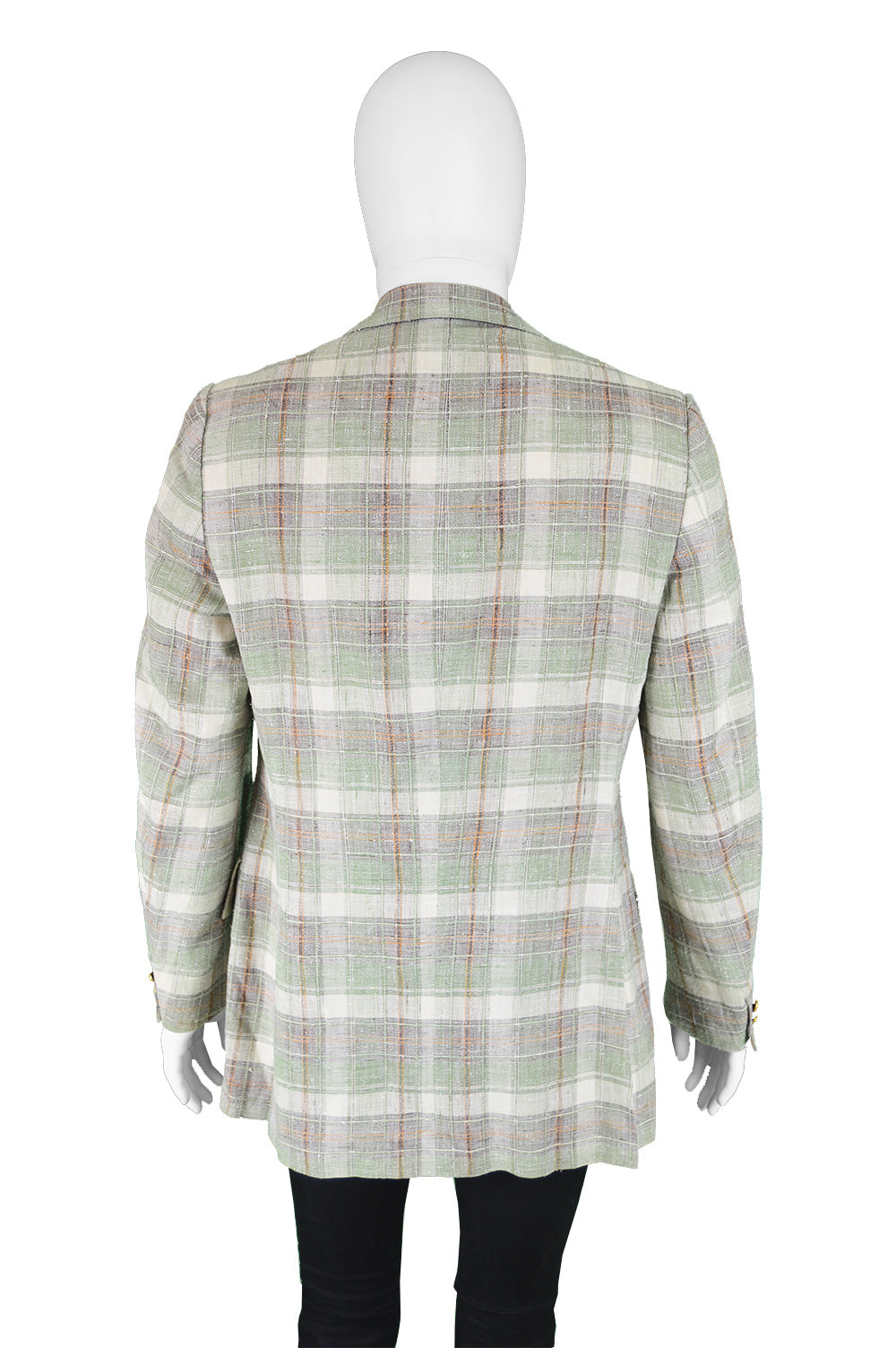 Mens Light Vintage Plaid Jacket, 1970s