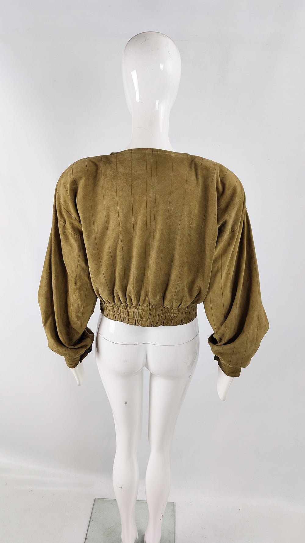 Luisa Martini Vintage Womens Suede Shoulder Padded Jacket, 1980s