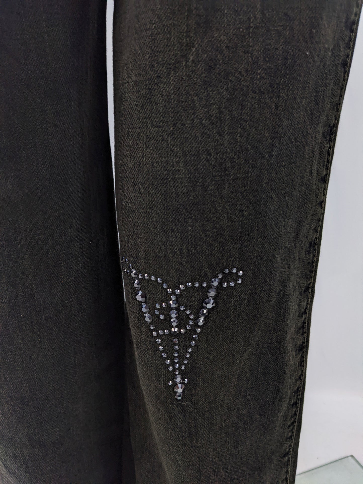 Voyage Passion Vintage Womens y2k Woven Ribbon Jeans, 2000s