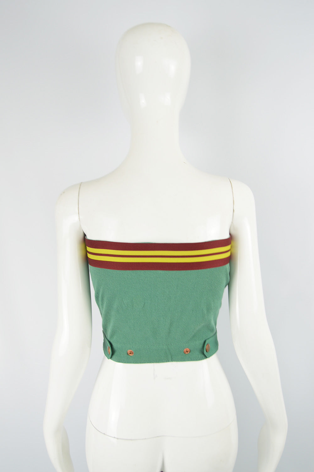 Vintage Green Denim Bustier, 1980s