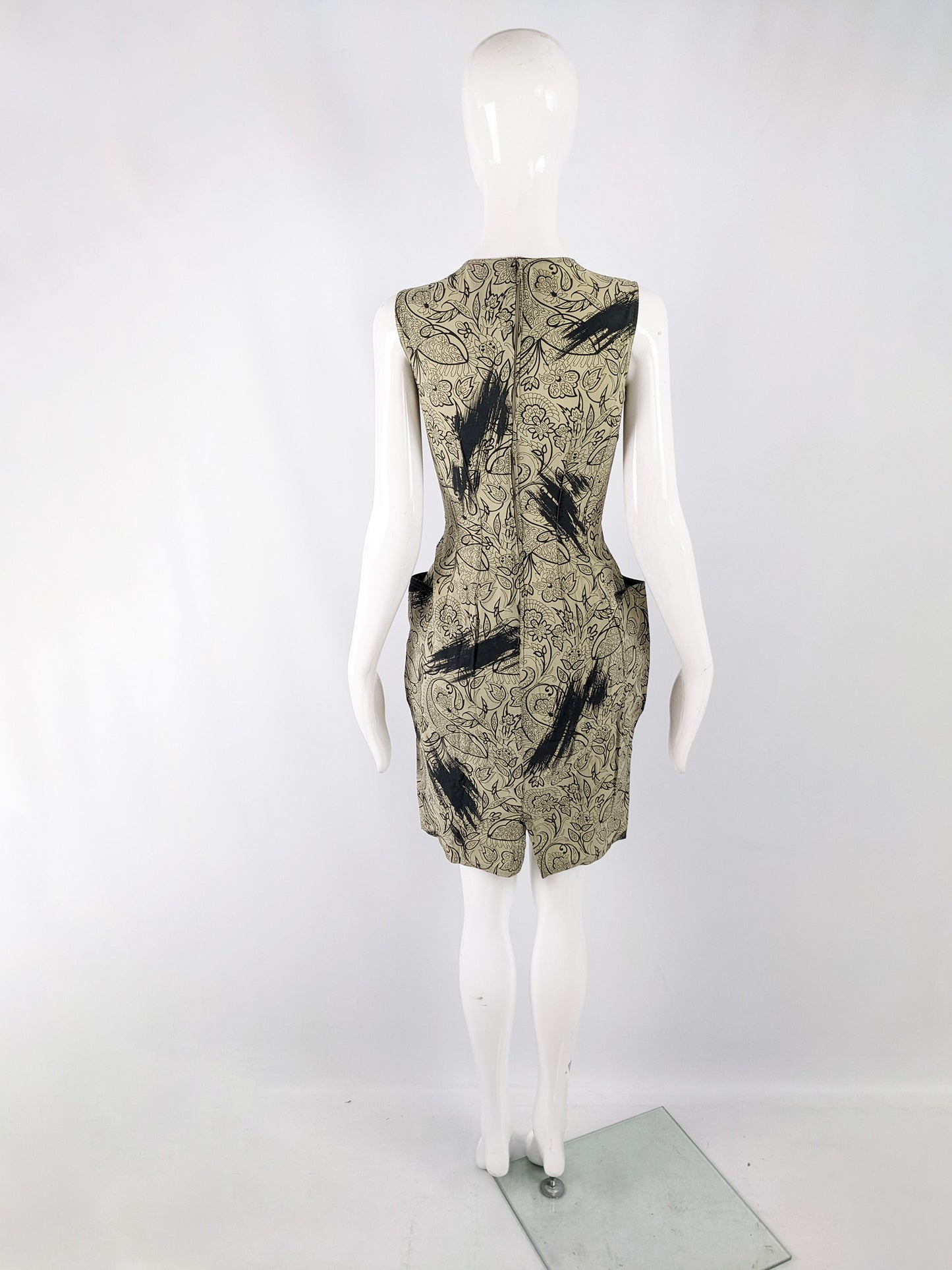 Istante by Versace Vintage Paisley Print Pocket Dress, 1980s