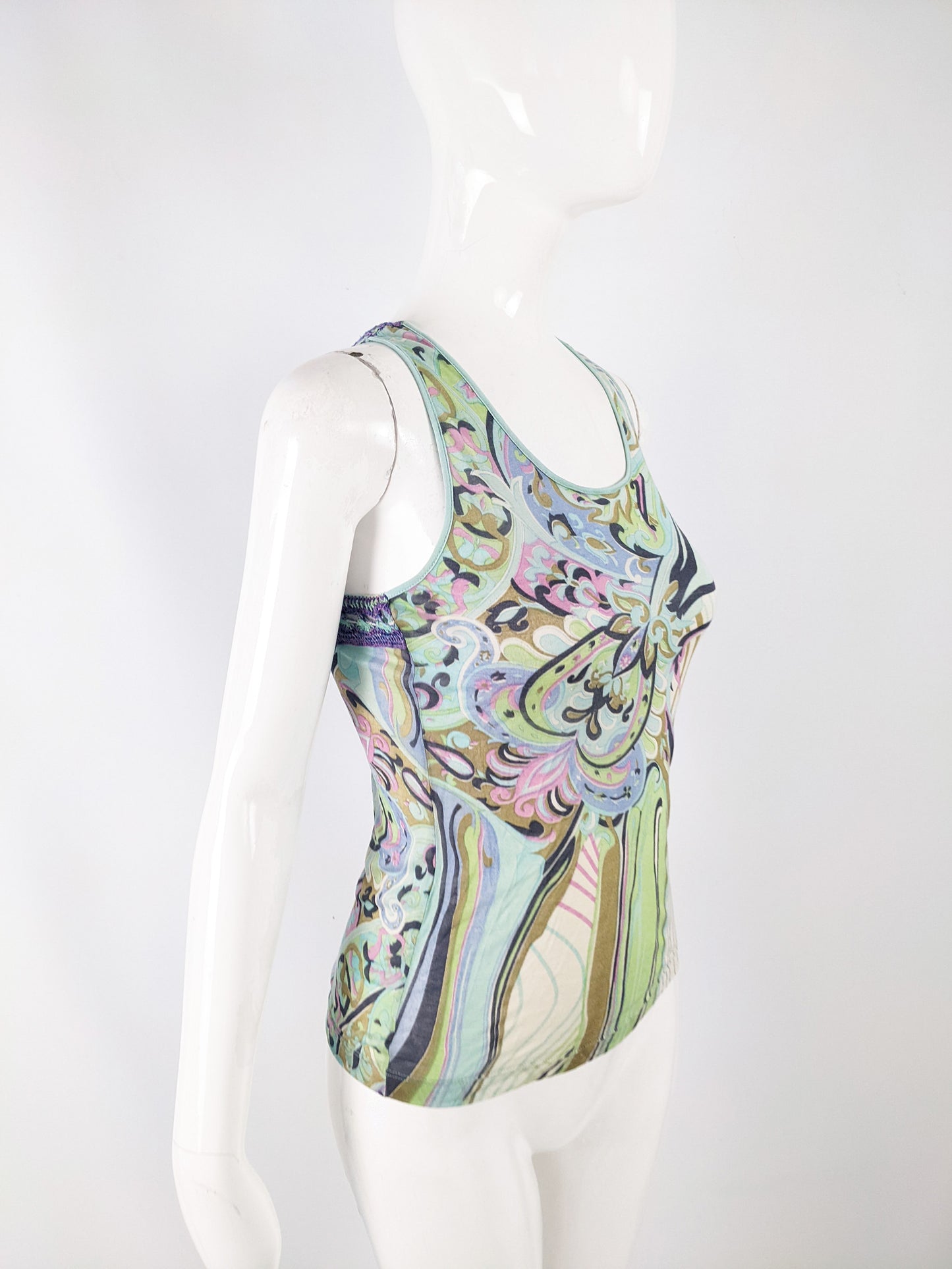 Etincelle Couture Vintage y2k Silk Jersey Vest Top, 2000s