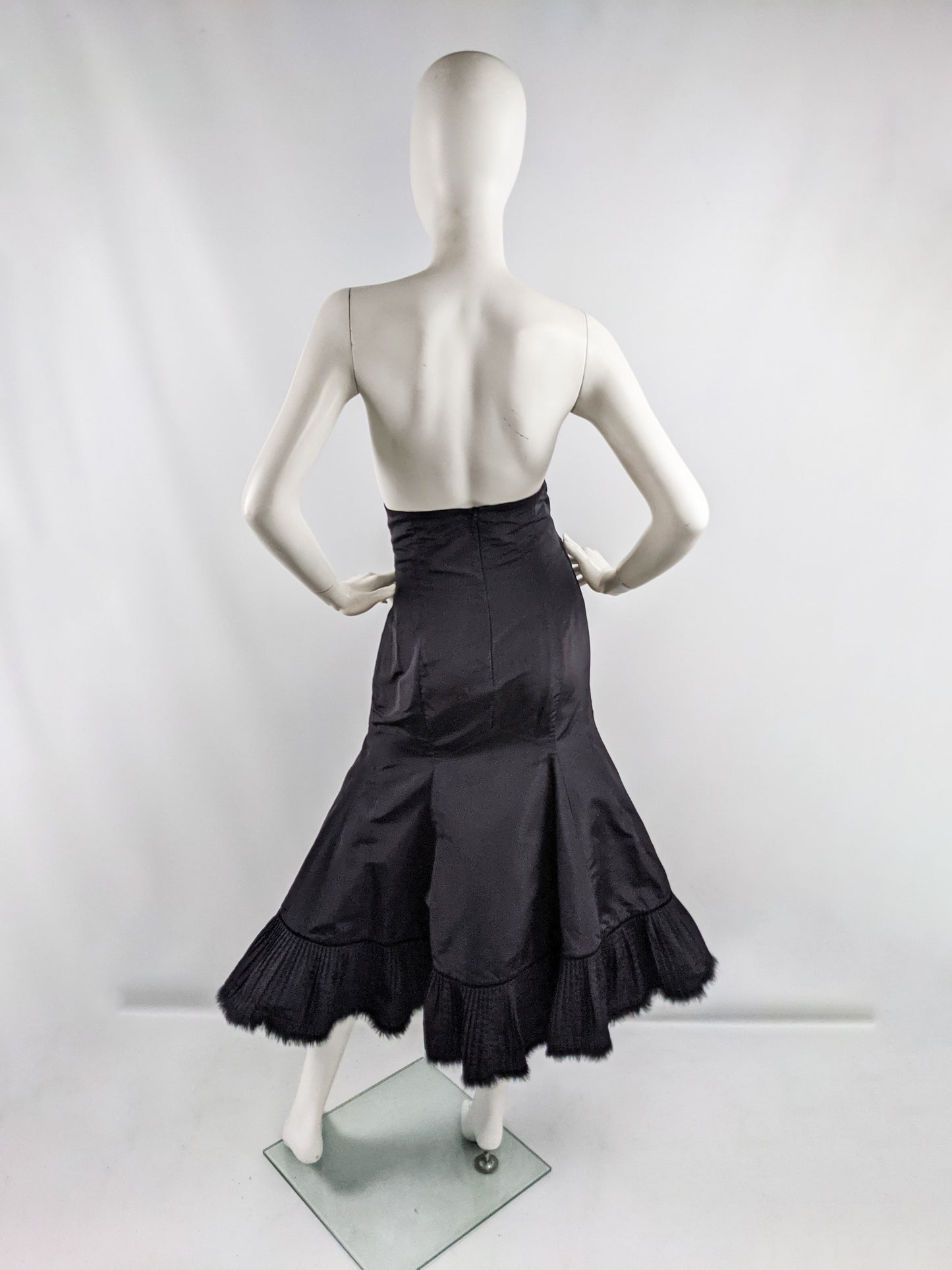 Preowned Black Ultra High Waist Structured Mermaid Skirt, A/W 2005
