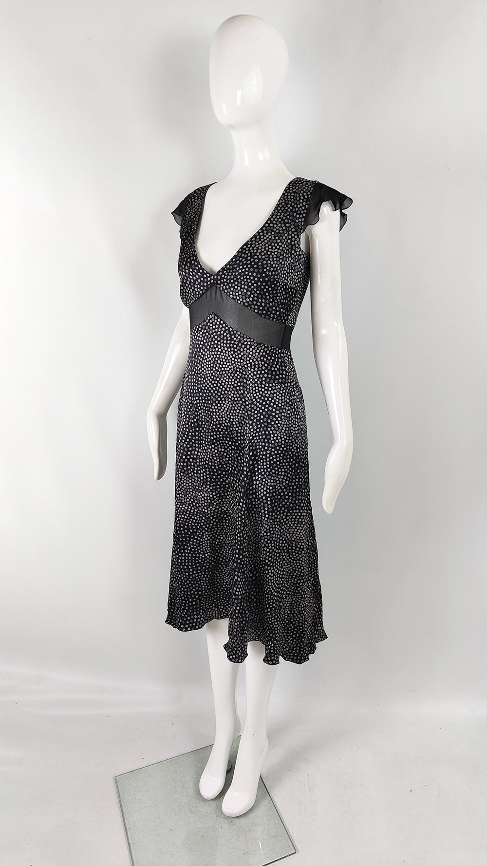 Emporio Armani Vintage Pure Silk Sheer Waist Dress, A/W 2004