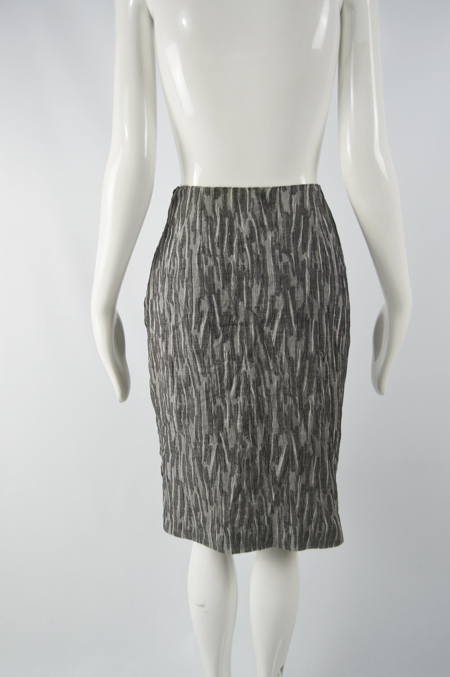 Vintage Textured Pleated Wool Gauze Skirt, 1990s