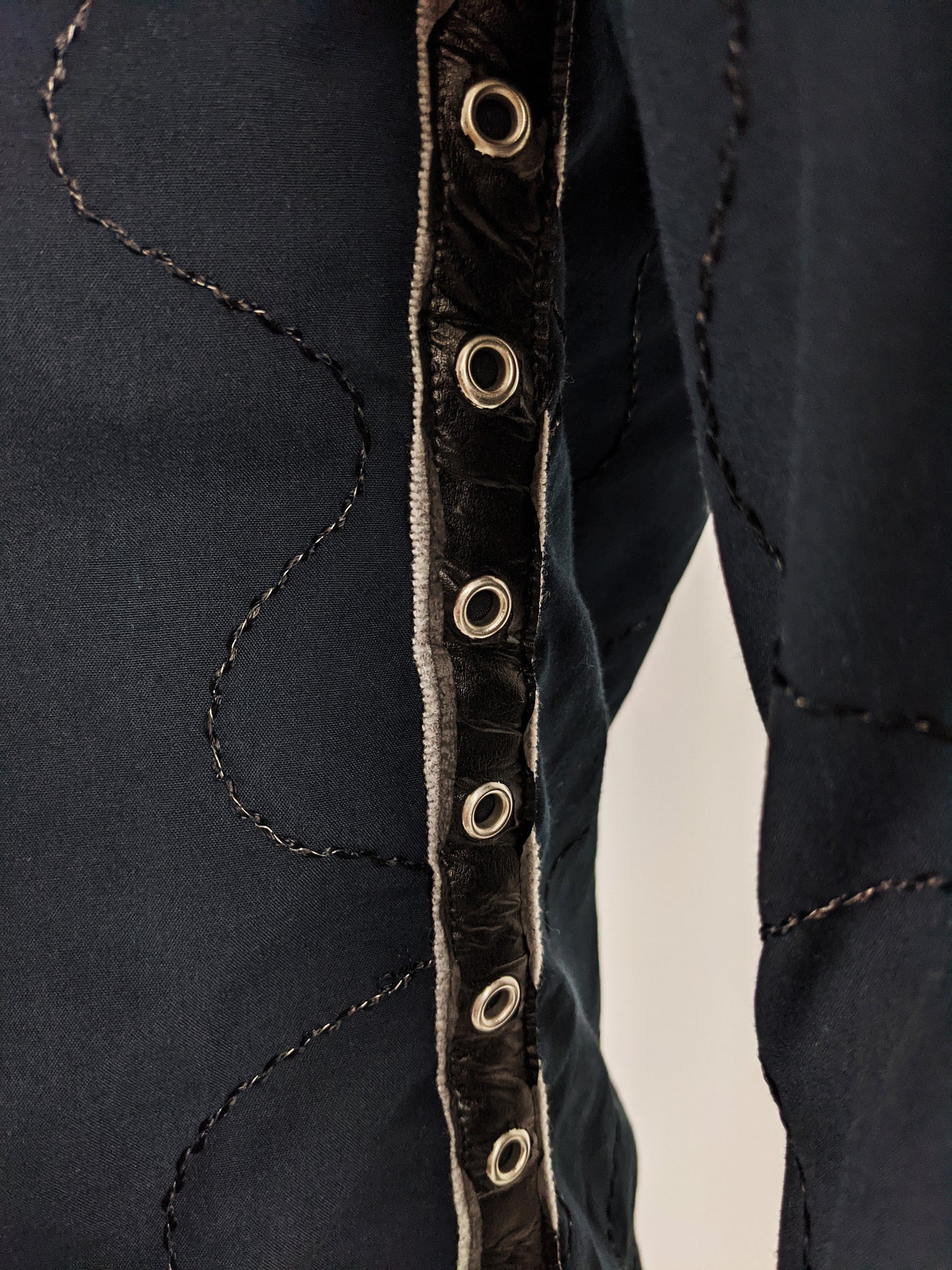 Mens Preowned Embroidered Eyelet Trim Shirt, 2000s