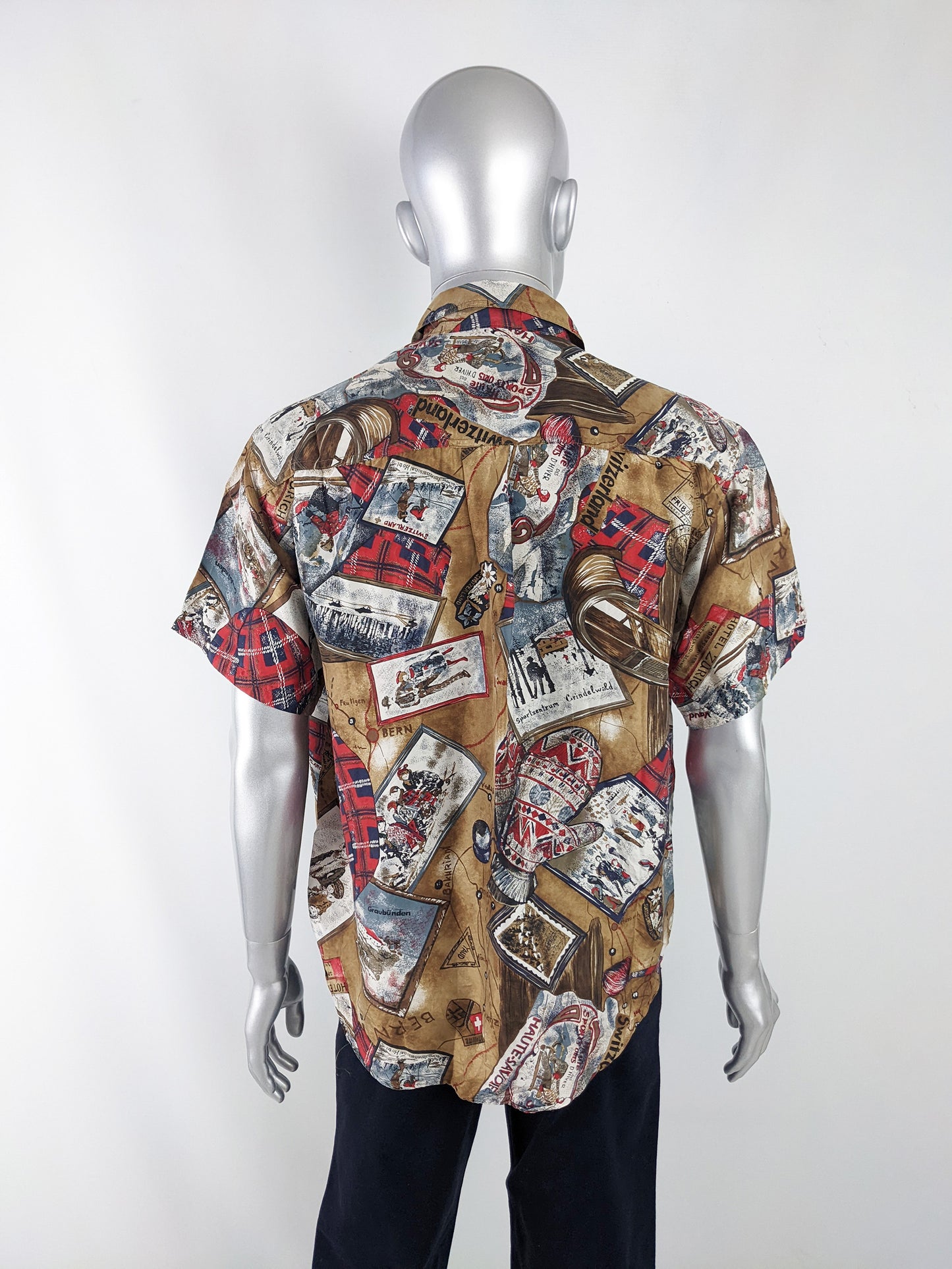 Naf Naf Paris Vintage Mens Pure Silk Shirt, 1980s