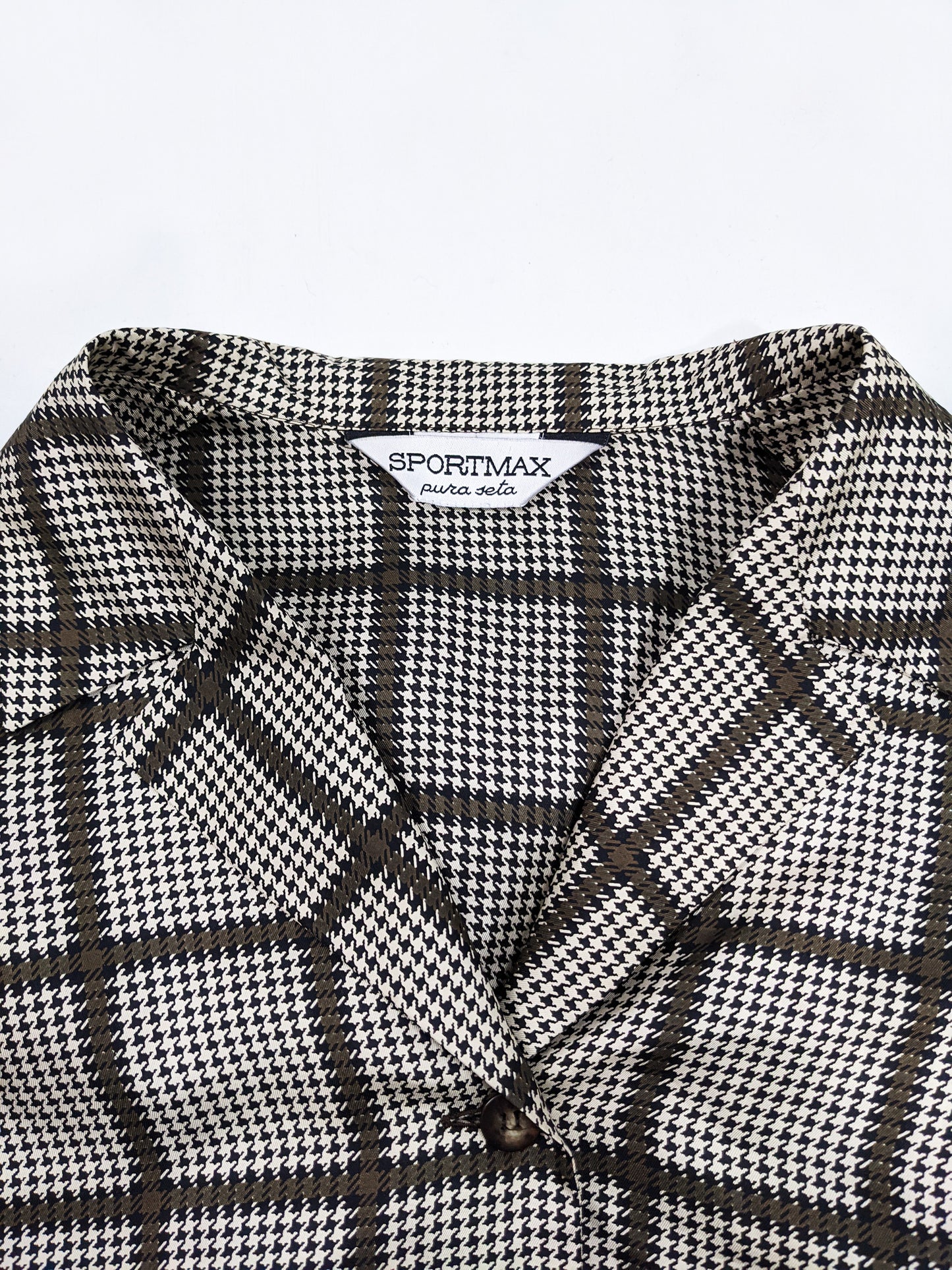 Vintage Silk Floral & Check Layered Blouse, 1990s