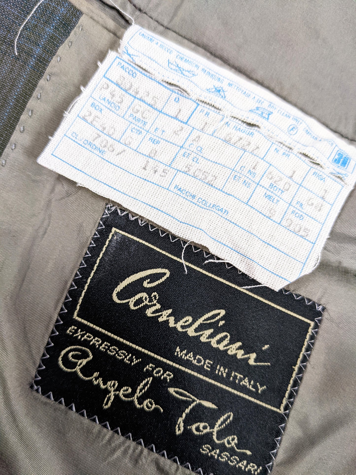 Corneliani Vintage Mens Green Checked Blazer, 1980s