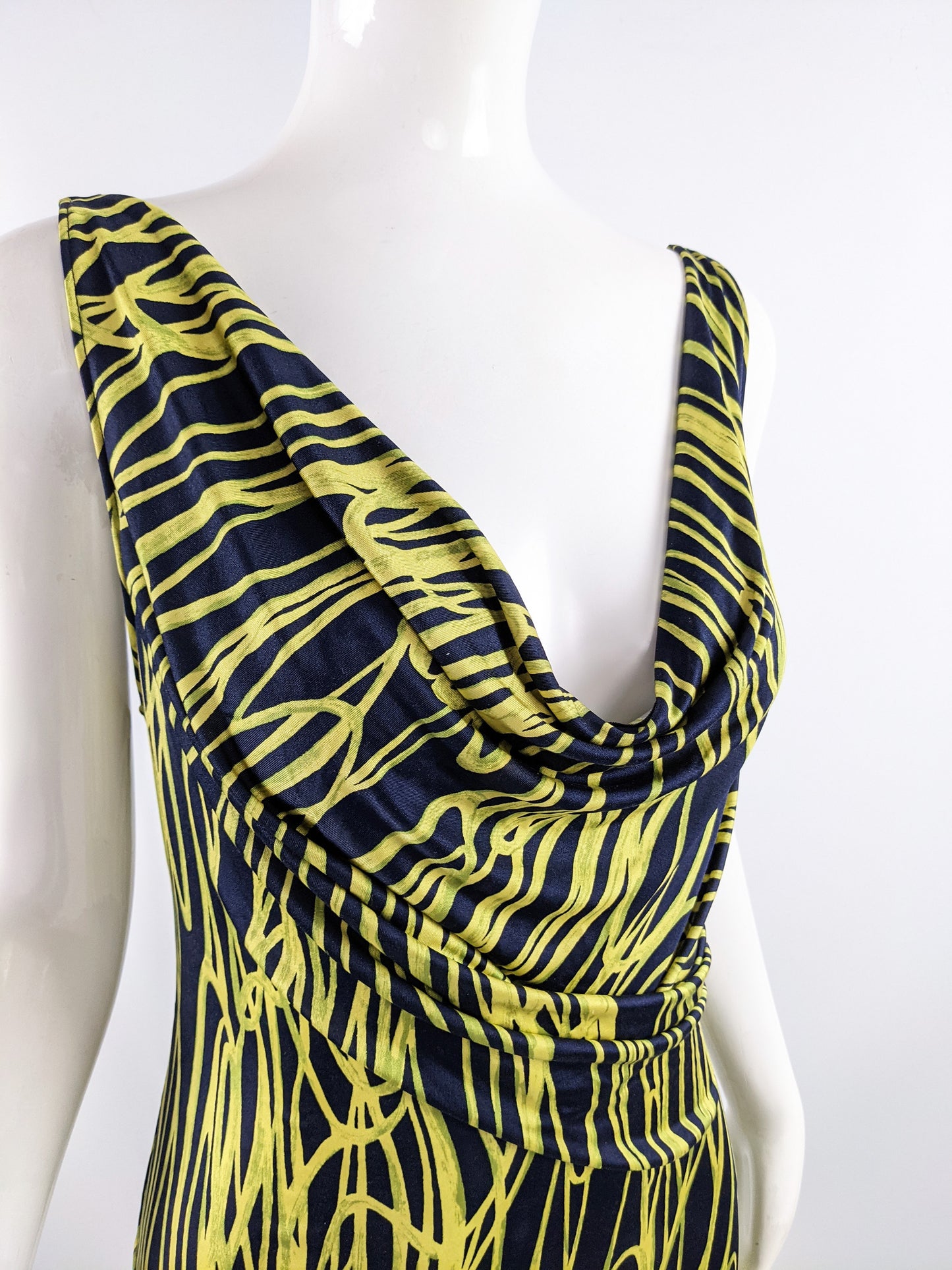 Vintage Silk Jersey Cowl Neck Party Dress, 2000s