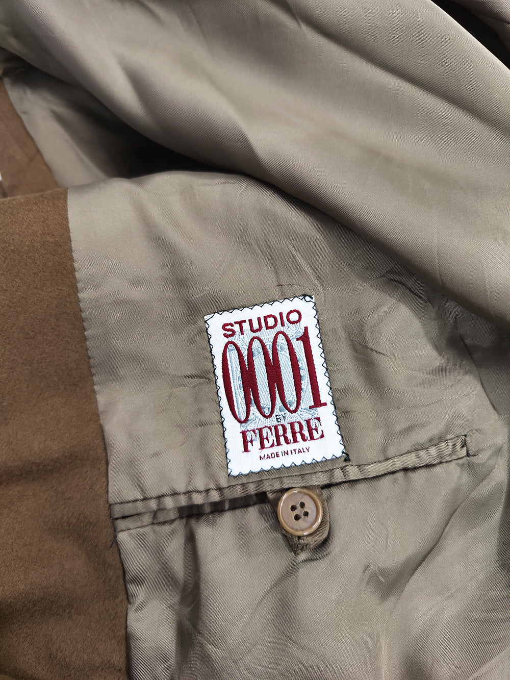 Gianfranco Ferré Vintage Mens Brown Wool & Cashmere Blazer, 1990s