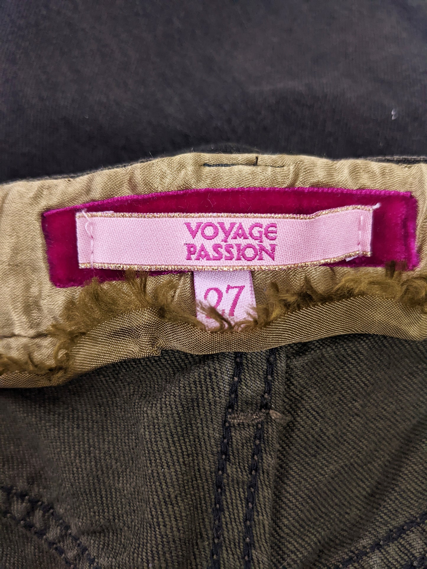 Voyage Passion Vintage Womens y2k Woven Ribbon Jeans, 2000s