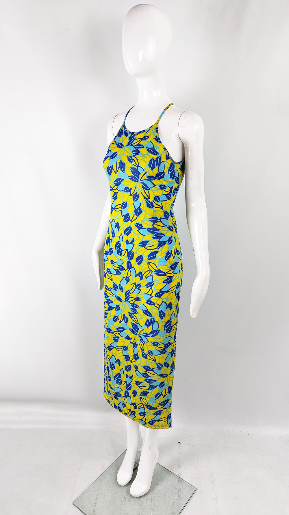 Fiorucci Vintage Womens Tropical Maxi Slip Dress