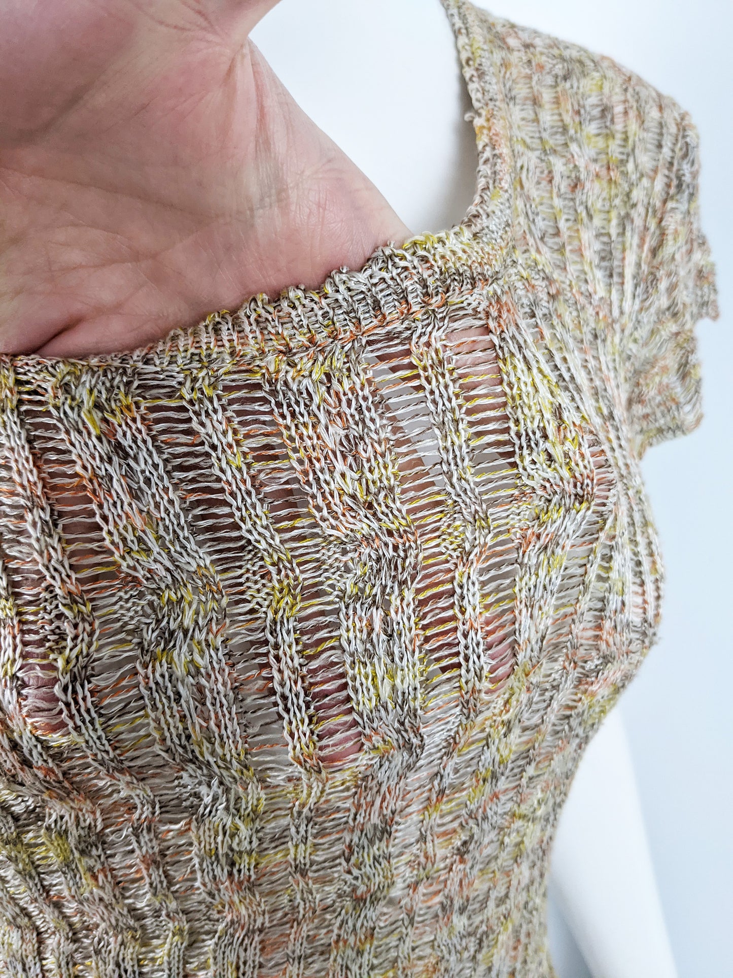 Vintage Womens Two Piece Knit Dress & Cardigan Set, 1970s