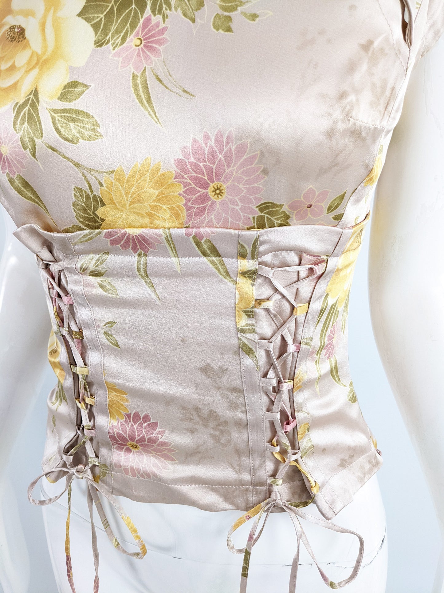 Karen Millen Vintage Y2K Pastel Pink Asian Style Silk Blouse, 2000s