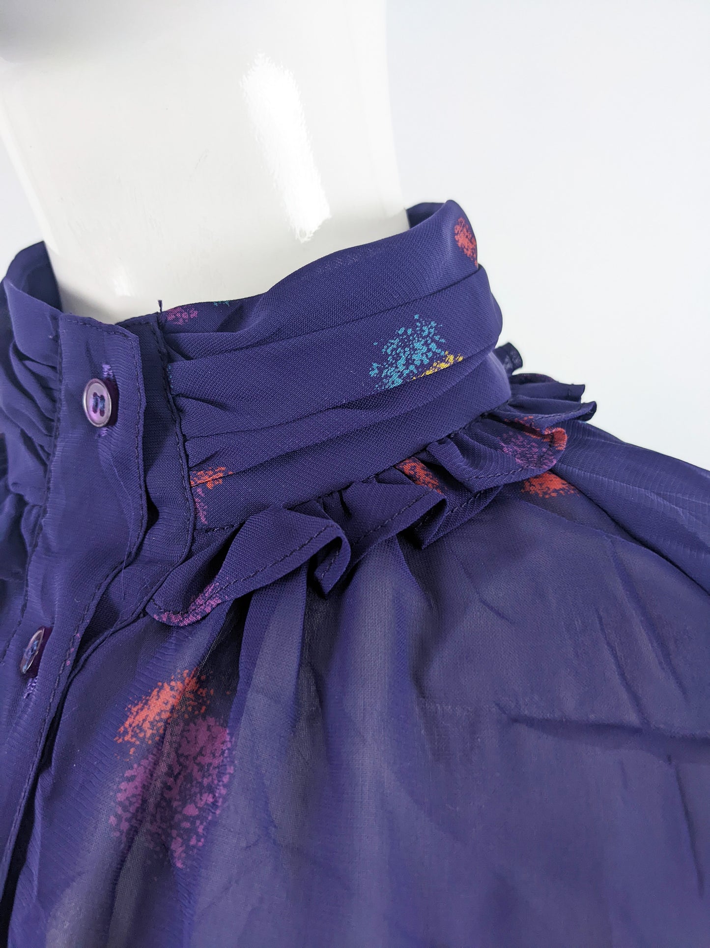 Aroche Paris Vintage Sheer Purple Dress, 1970s