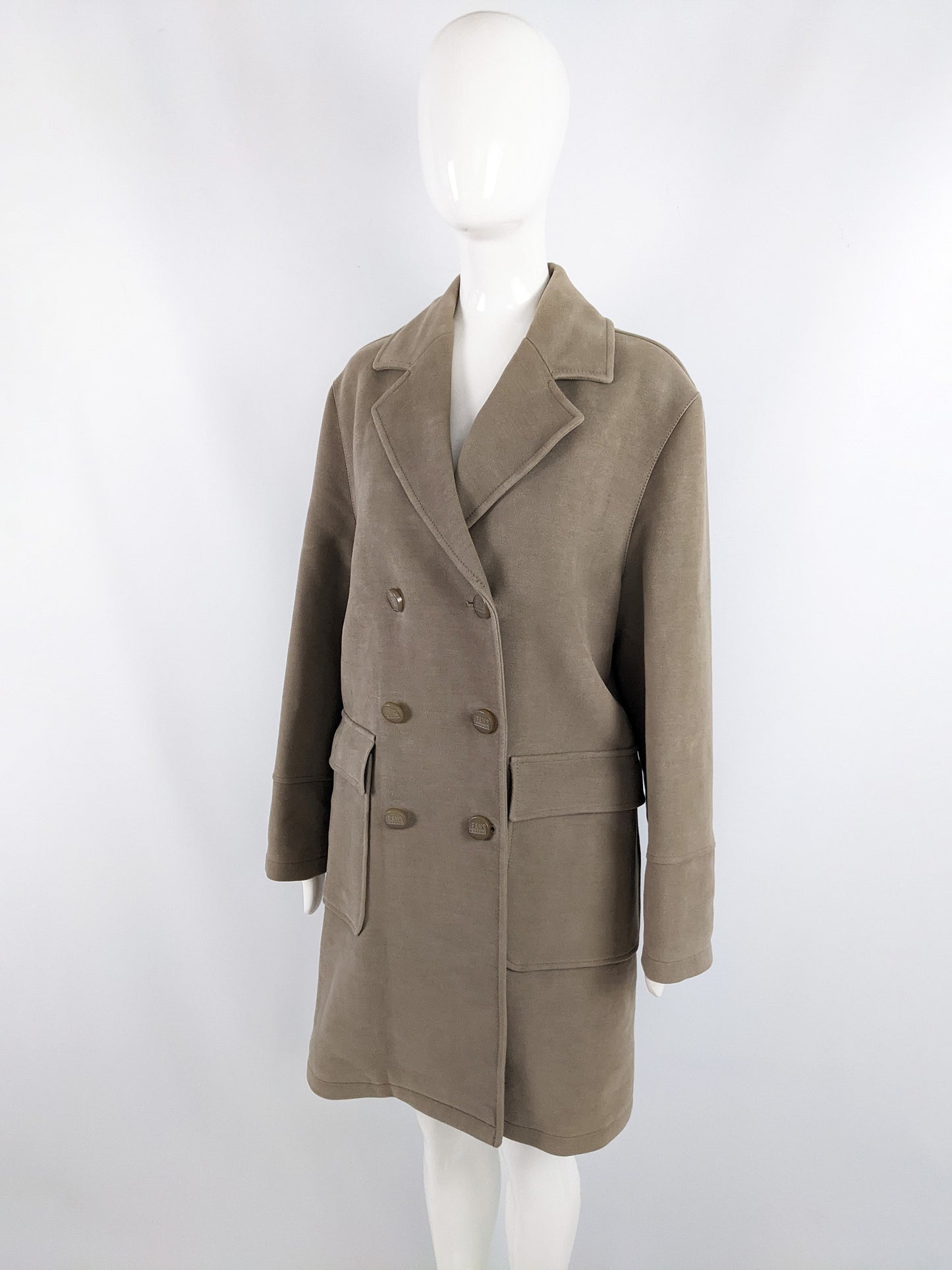 Iceberg Vintage Womens Velvet Pea Coat, 1990s