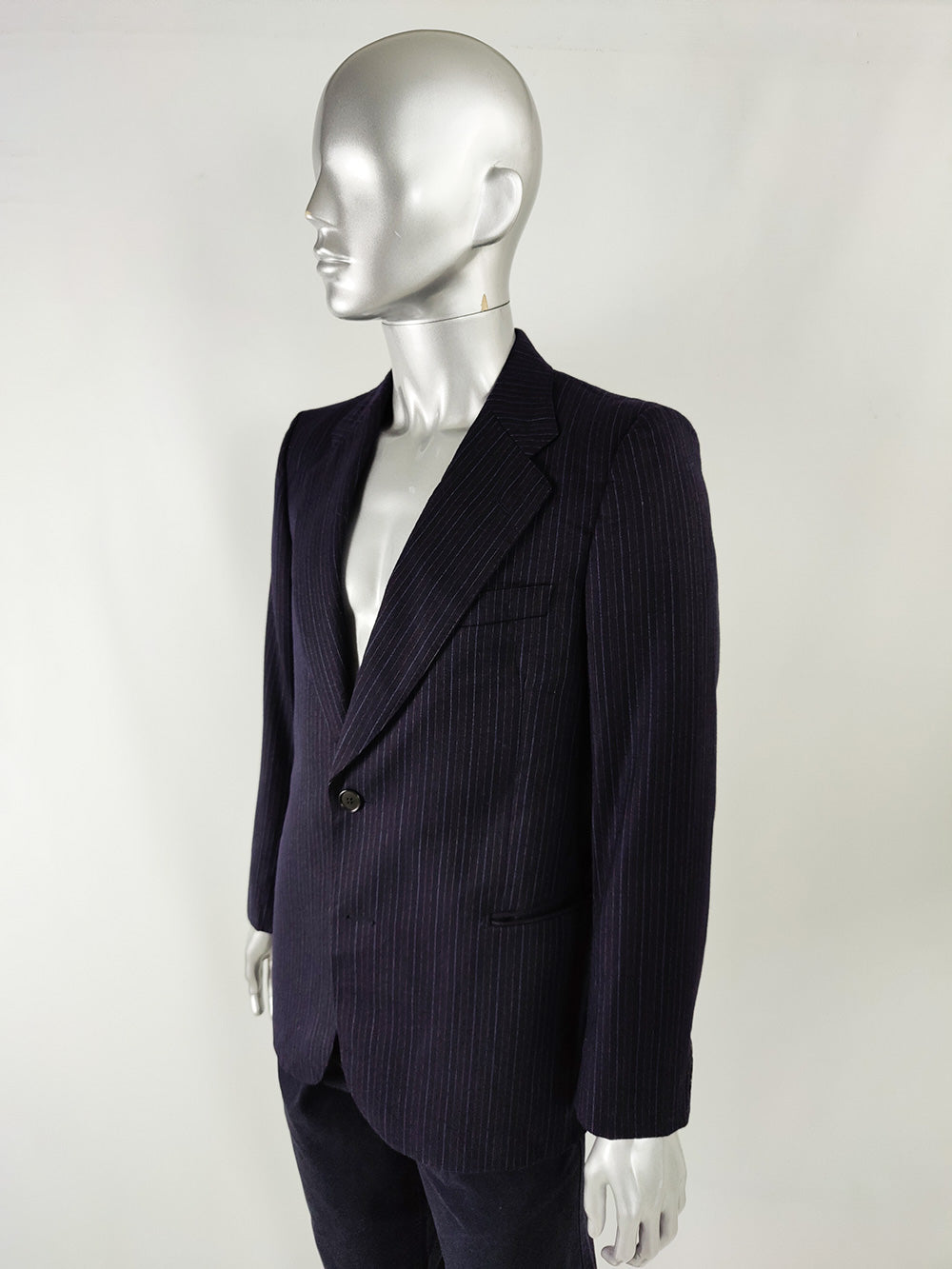 Ted Lapidus Paris Mens Vintage Navy Virgin Wool Blazer, 1970s