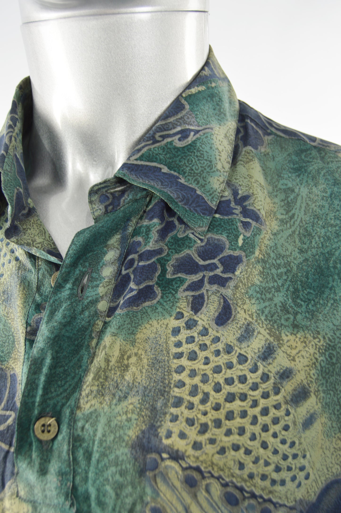 Pancaldi & B Vintage Mens Pure Silk Shirt, 1980s