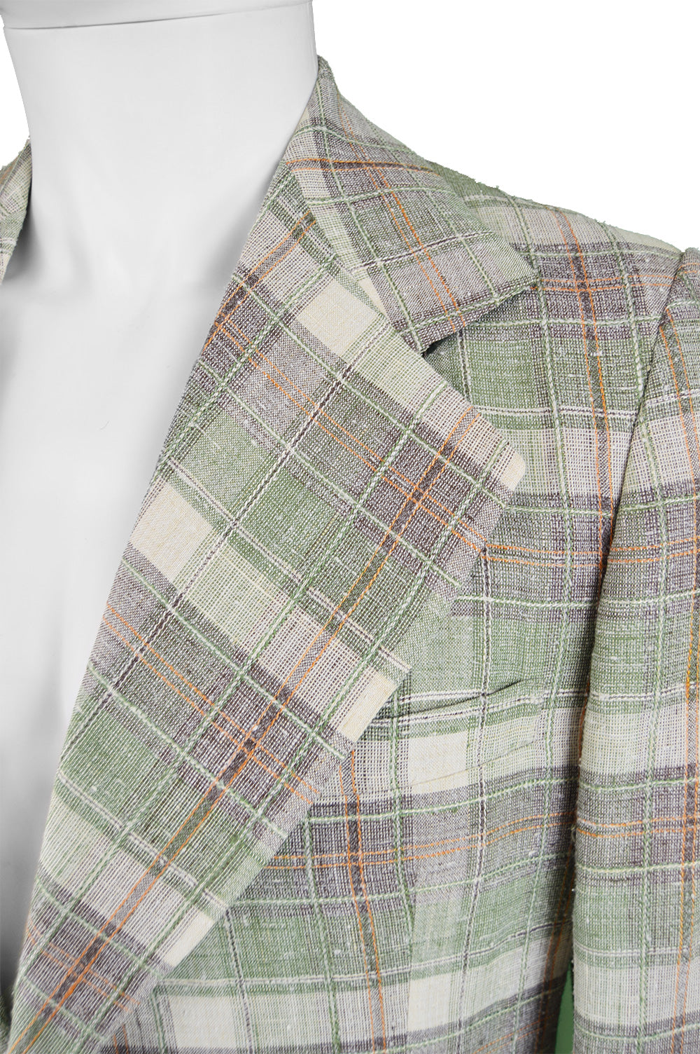 Mens Light Vintage Plaid Jacket, 1970s