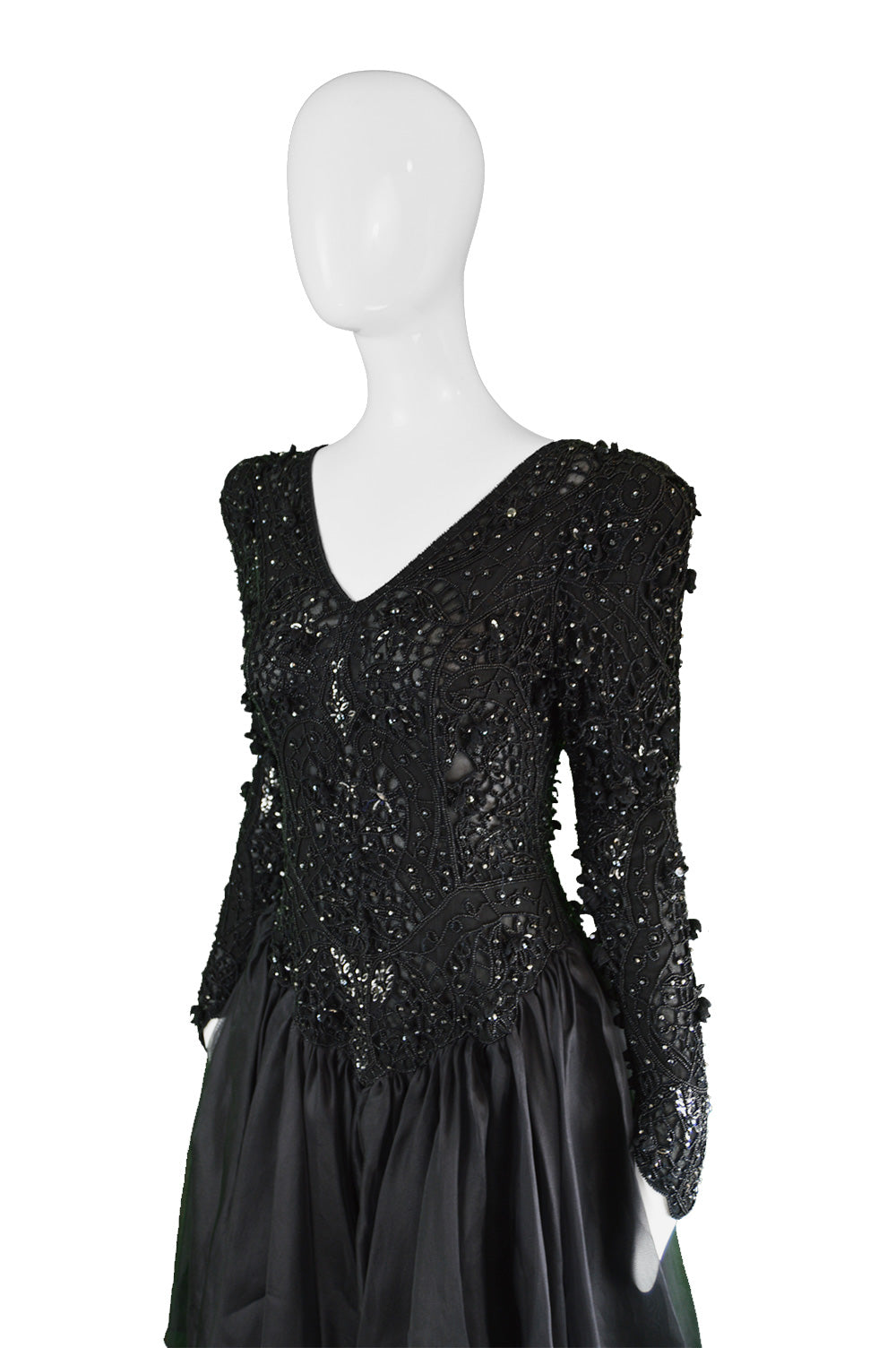 Vintage Haute Couture Beaded Party Dress, 1980s