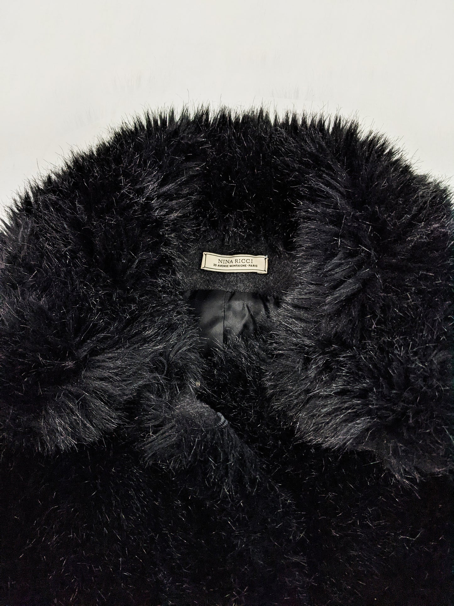 Womens Black Faux Fur, Wool & Cashmere Jacket, A/W 2014