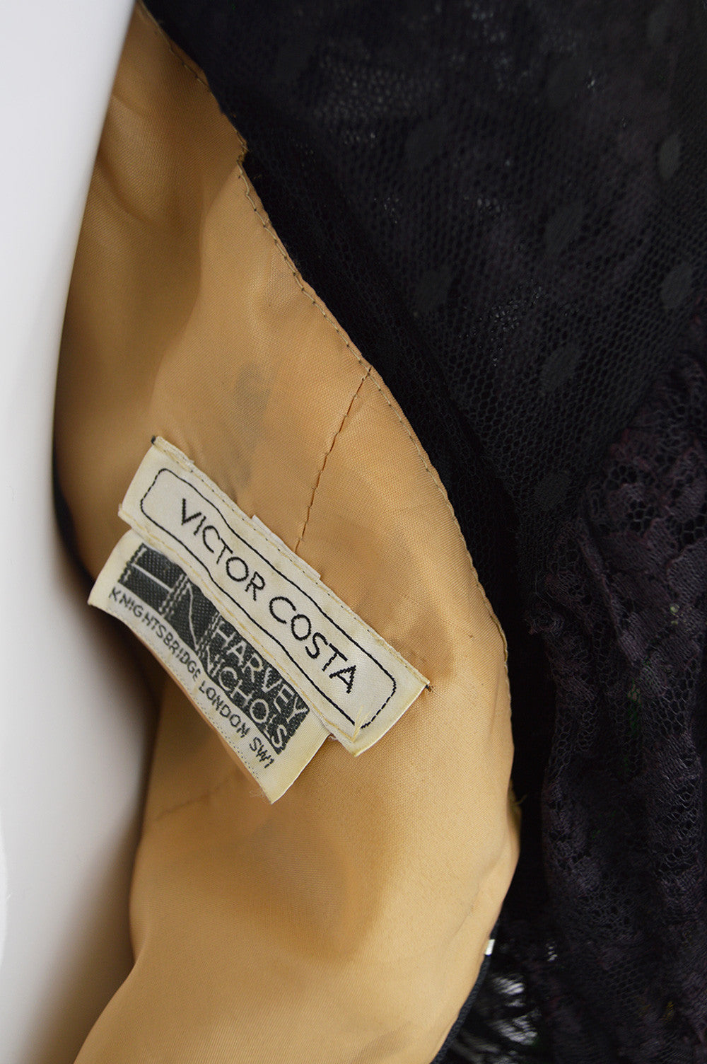 Vintage Victor Costa at Harvey Nichols label, c. 1980s