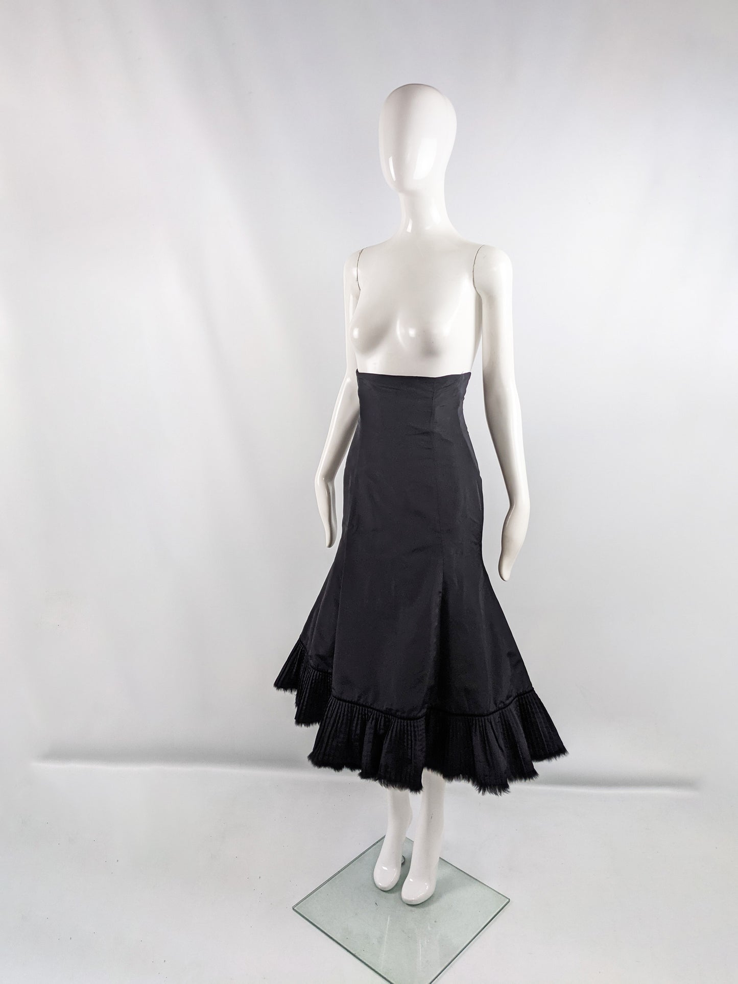 Preowned Black Ultra High Waist Structured Mermaid Skirt, A/W 2005