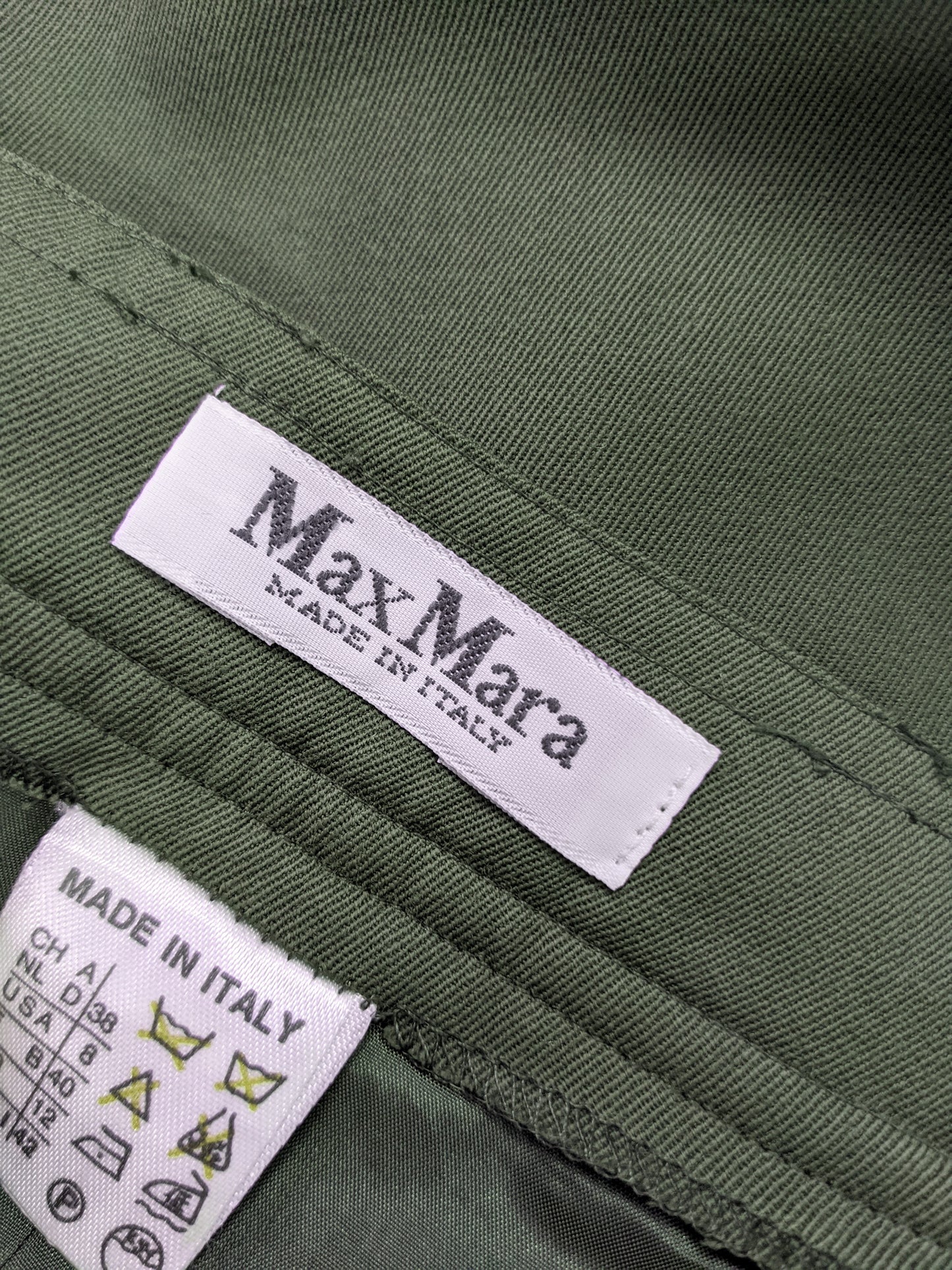 Vintage Womens Green Wool Gabardine Skirt, 1990s